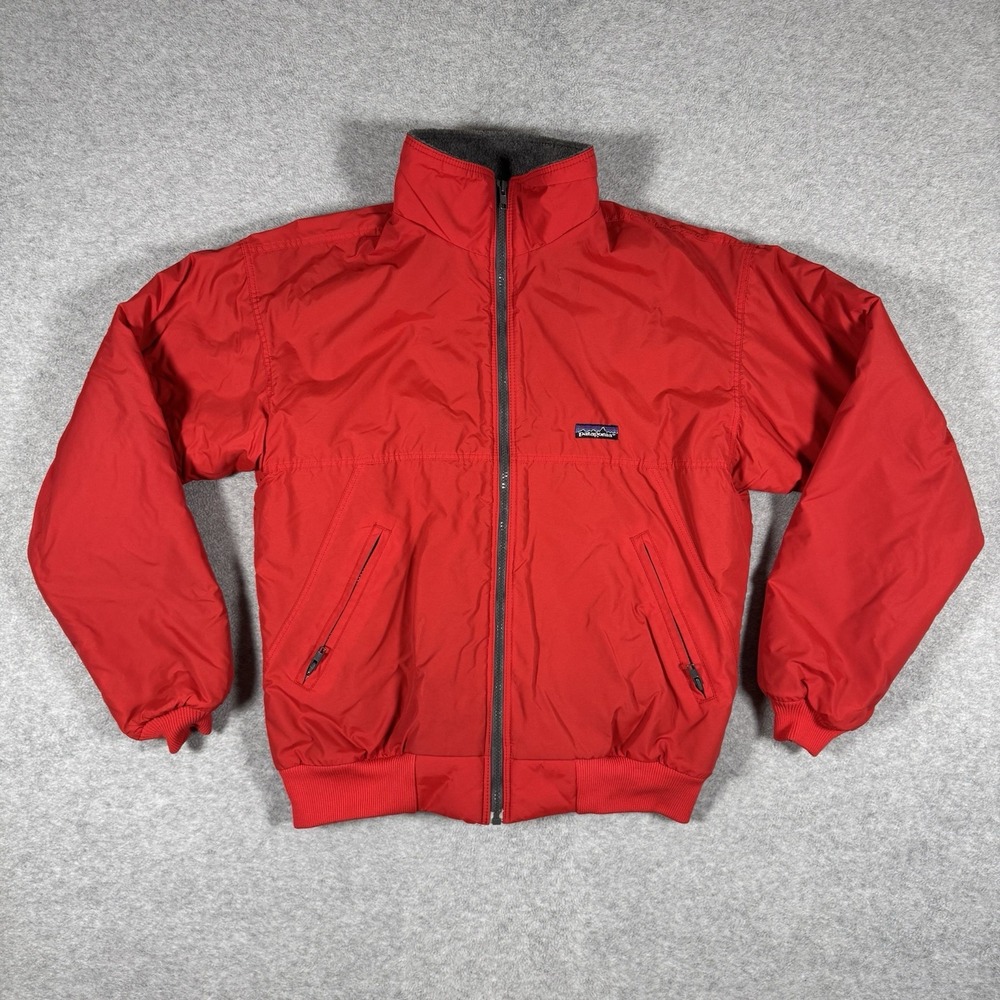 Vintage Patagonia Shelled Synchilla Jacket M Red Bomber Zip Pockets Made In USA
